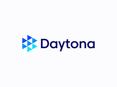 Daytona Logo Design blue brand branding design finance fintech icon logo logodesign minimal t t letter target tech technology triangle