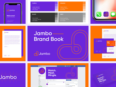 Jambo Brand Book brand brand book brand guide branding connect date design flirt heart j letter logo logodesign love match meet minimal