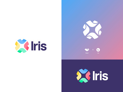 Iris Logo Design brand branding circle design eye health heart icon iris logo logodesign medicine minimal plus