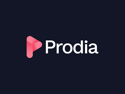 Prodia Logo Design brand branding design icon logo logodesign minimal music p p letter p logo pink platform play podcast red social