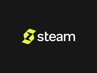 Steam Logo Design bolt brand branding design electricity energy green icon logo logodesign minimal power smart logo steam