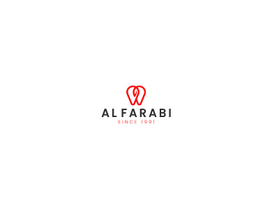 ALFARABI LOGO DESIGN brand brand identity branding dental dentist logo dentistry design leaf logo logo design logodesign minimal nature logo red symbol tooth