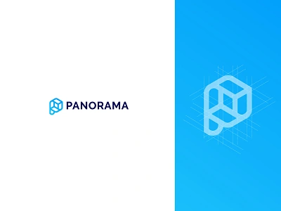 Panorama Logo Design blue and white brand brand identity branding business design icon logo logo design logodesign minimal symbol tech logo technology typography vector