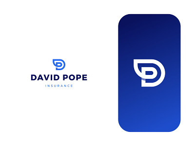 David Pope Insurance blue brand brand identity branding business d p logo design dp logo icon insurance logo logo design logodesign minimal monogram symbol typography vector
