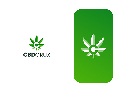 CBD Crux Logo Design brand brand identity branding business cannabis cbd design green health leaf logo logodesign minimal print symbol