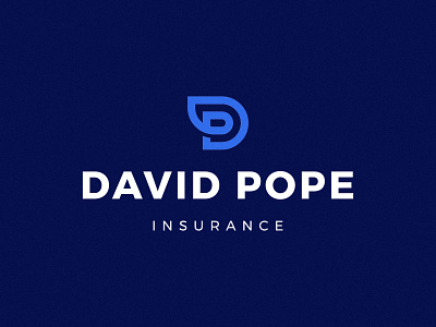 David Pope Logo Design blue brand branding business d letter d p logo design insurance logo logodesign minimal p letter print