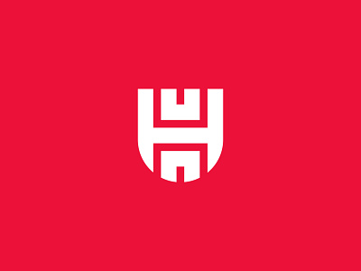 H LETTER LOGO brand brand identity branding castle design h letter icon insurance logo logo design logodesign minimal print red symbol unused
