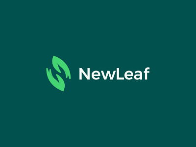 NewLeaf Logo Design brand brand identity branding design green hand icon leaf logo logo design logodesign minimal new print symbol