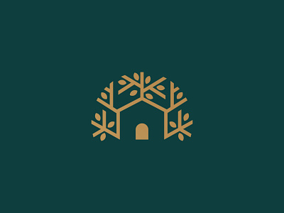 Tree + Home Logo Design brand brand identity branding design green home house icon leaf logo logo design logodesign minimal print symbol tree