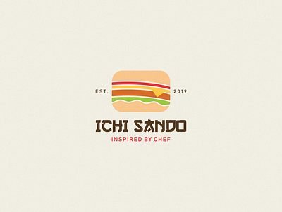 Ichi Sando Logo Design brand branding burger design food japan japanese japanese food logo logodesign minimal print sandwiches