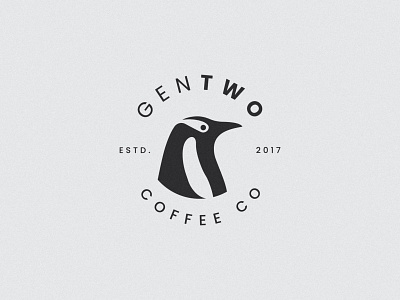 Gentwo Coffee Co. brand brand identity branding coffee design icon logo logo design logodesign minimal penguin symbol