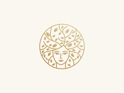 Woman+Tree Mark brand brand identity branding cosmetic design gold her icon leaf logo logo design logodesign minimal symbol tree tree logo woman