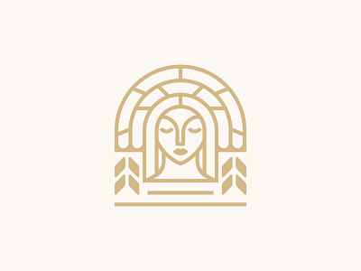 Goddess Concept beer brand branding brewery design goddess gold icon illustration logo logodesign minimal vector woman