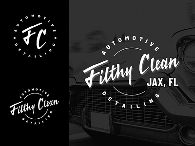 Filthy Clean Automotive Detailing automotive detailing handlettering logo