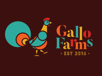 Gallo Farms geometric logo rooster