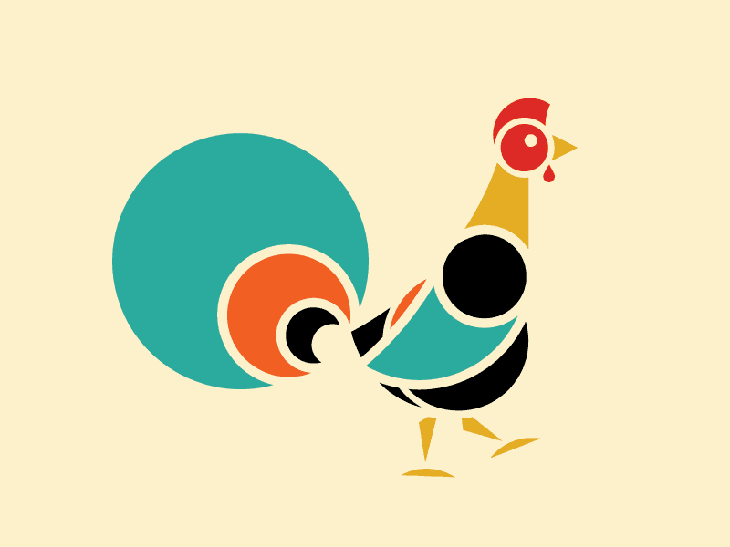Rooster rooster shapes simplified