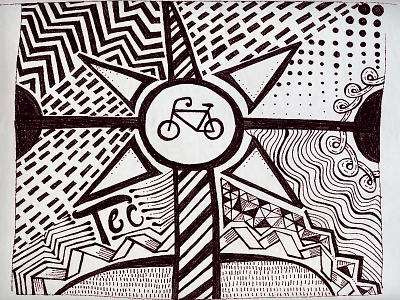Bike Scribbles bicycle bike black black and white draw hand drawn patterns scribble sketch triangle