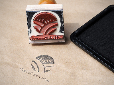 Field of Research Stamp black and white brand branding ink logo rubber stamp texture