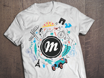 Monsieur Macaron apparel design art deco baker bakery logo colours illustration local logo paris tshirt typography