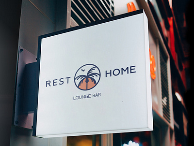 Rest Home — Lounge Bar Logotype bar branding debut hellodribbble hotline logo logotype lounge palm vector