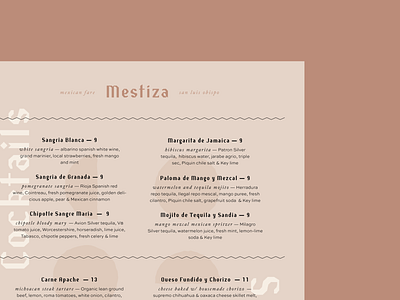 Mestiza Menu