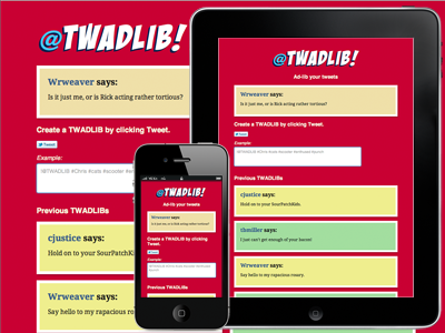 @TWADLIB! css3 html5 javascript responsive design twadlib web app