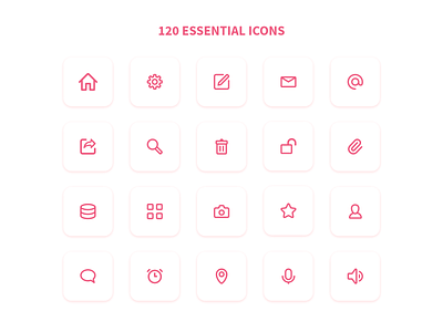 120 Essential Icons essential freebie freebies icon icon design icon pack icon set icon sets iconography icons linear icons lineart mobile