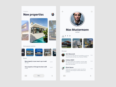 Properties app concept app application design flat future innovation innovative market minimal mobile online properties simple simple design ui ux uxui