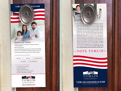 Tumlin Door Hanger brand identity branding corporate collateral creative direction design logo political political campaign promotional design promotional packaging