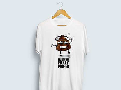 party pooper t-shirt design apparel design creative direction design funny meme hand illustration icon illustration poop design tshirt vector