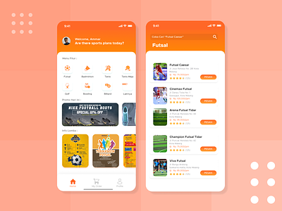 Sportfit - Booking Apps booking app booking page mobile app mobile design mobile ui mobileapps uidesign uxdesign