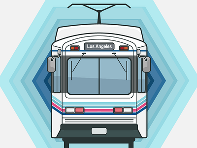 BlueLine_LA blue blue and white california depth graphic hexagons illustration los angeles metro train transportation vectorart