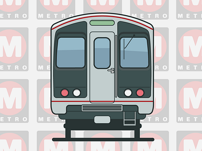RedLine_LA california illustration los angeles metro redline train transportation travel vector vectorart