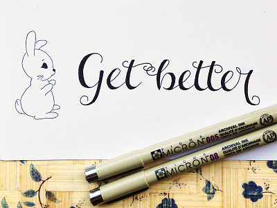 Get better! bunny calligraphy hand lettering lettering typography