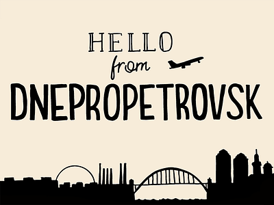 Hello From Dnepropetrovsk hand lettering lettering postcard