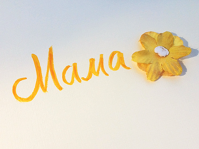 Мама (Mom) brush hand lettering lettering postcard