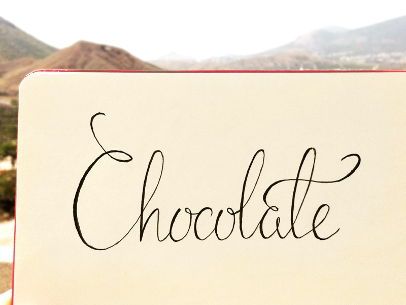 Chocolate lettering hand lettering sketch chocolate