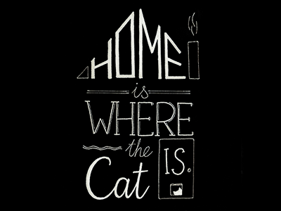 Home is where the Cat is 365 postcards lettering postcard typography