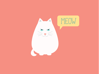 Meow cat flat illustration meow
