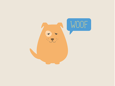 Woof dog flat illustration woof