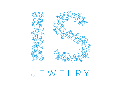 IS Jewelry Logo custom lettering flower illustration jewelry lettering logo logotype