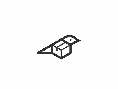 Birdbox logo concept branding design drawing graphic design icon illustration line art logo minimalism sketch