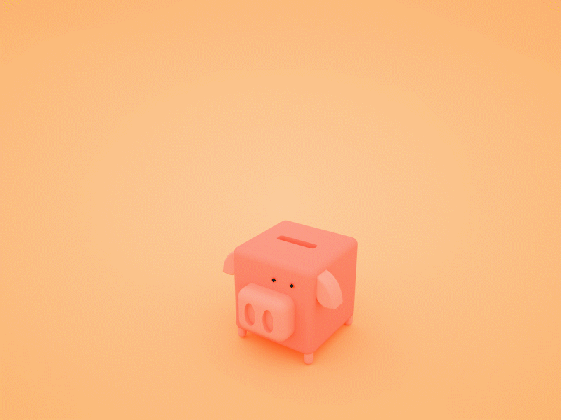Piggy Bank 3d animation c4d cinema4d