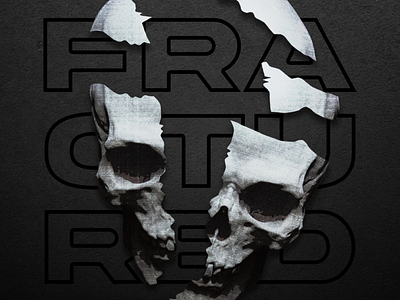 "Fractured" SinysterSounds Colab album album cover anime hip hop illustration lofi music photoshop skull