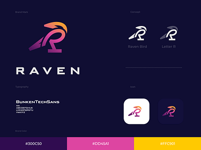 RAVEN logo concept brand branding design graphic design illustration logo motion graphics ui ux vector