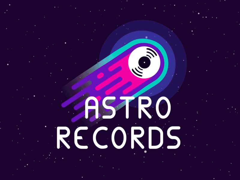 Shooting Astro Records after affects animation branding design flat fontinmotion gfxmob gif illustrator logo design loop loop animation motion design motion graphic motion graphics motiondesign space art vector