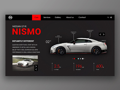 Nissan GT-R Nismo - UI Design design draft ui ux web website
