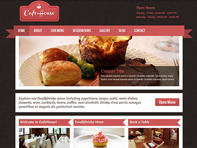 CafeHouse Responsive WordPress Theme admin blog bootstrap drink food gallery localisation panel reservation responsive restaurant theme twitter wordpress