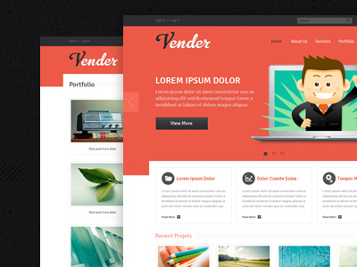 Vender - Clean & Modern PSD Template 960 grid business clean corporate creative elegant minimal modern psd template vender