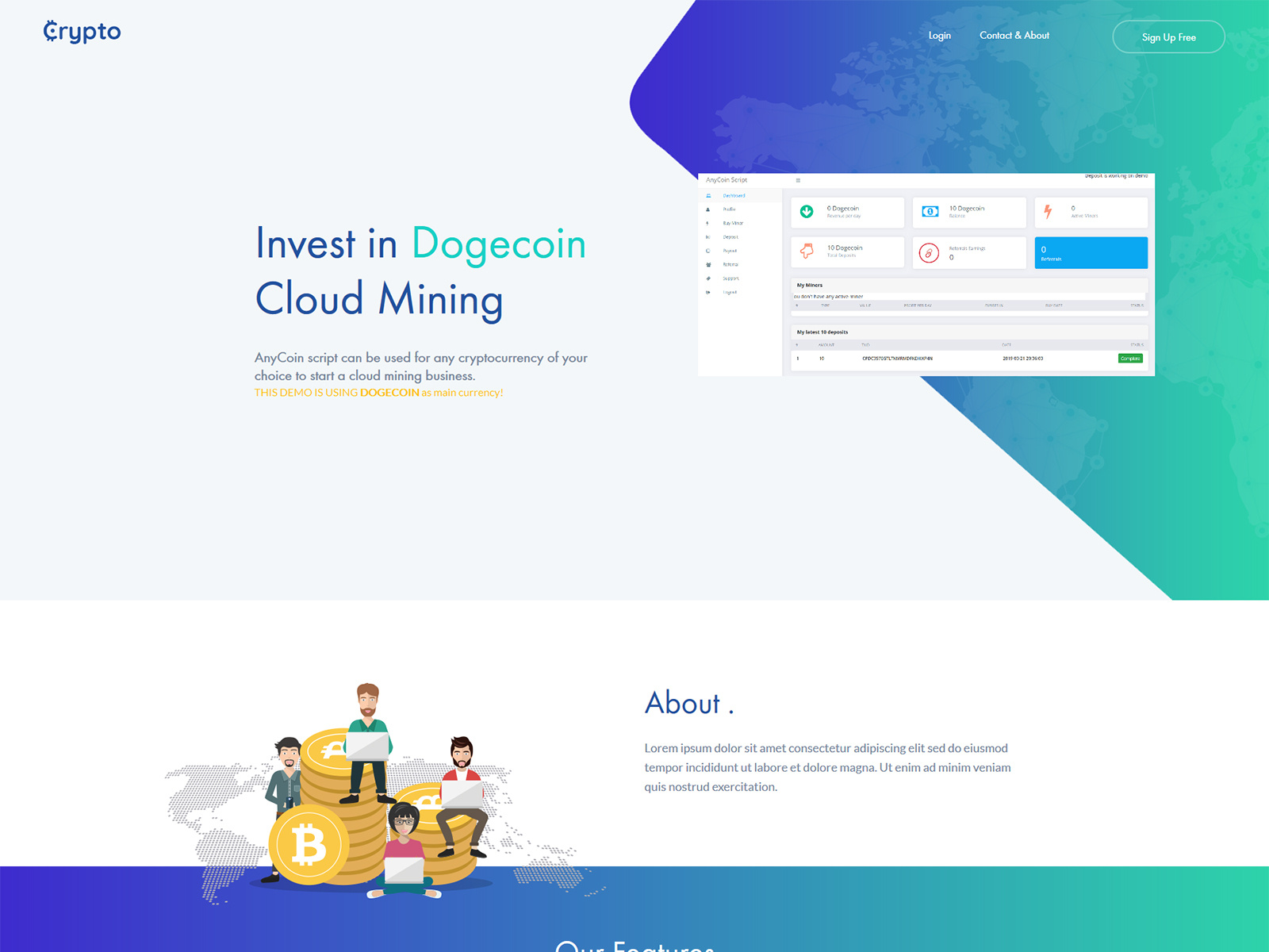 dogecoin script cloud mining cryptocurrency